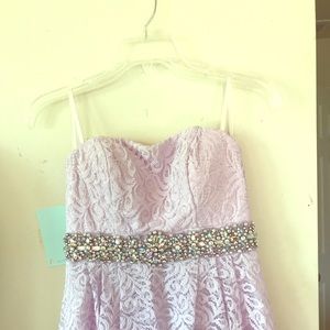 Sequin Hearts Lilac Bedazzled Prom Dress